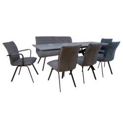 Dining set EDDY-2 table, bench, 4 chairs (10336, 10337)
