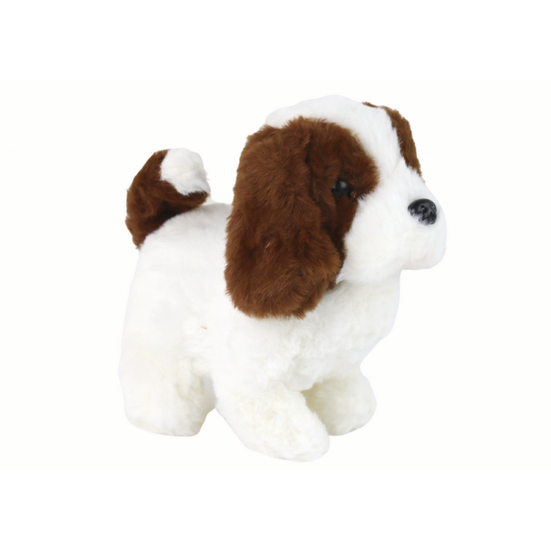 Walking Dog Interactive Toy Barking White and Brown Puppy