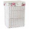 Laundry basket MAX-1, 45x33xH59cm, weave, color  white, with fabric