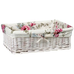 Basket MAX-4, 42x29xH14cm, weave, color  white, with fabric