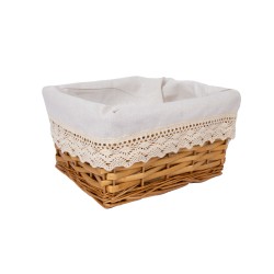 Basket MAX 24x18xH12cm, light brown with lace