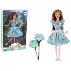 Children's Doll Emily Spring Long Hair Blue Flower Dress