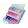 Set of beauty cosmetics for make-up doing nails in a blue case