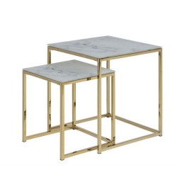 Side tables 2pcs ALISMA 35x35xH40cm, 45x45xH50cm, white
