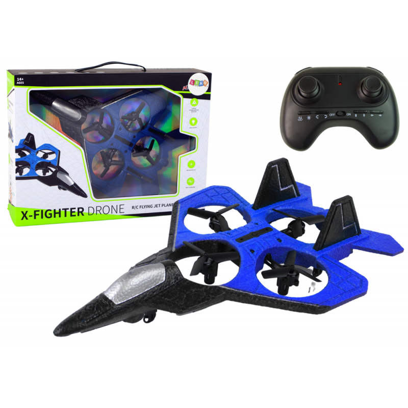 RC Drone Plane Blue Fighter Remote Controlled Pilot
