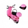 Set of a doll on a pink scooter with movable elements