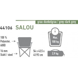 Складное кресло Salou, туристическое, серый/темно-серый, ТМ High Peak