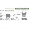 Camp chair Alicante, folding, grey/darkgrey/red