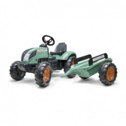 FALK Green Lander Tractor with Pedals and Trailer for 3 years