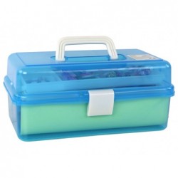 Blue Expandable Suitcase Set Artistic Creative Plastic DIY