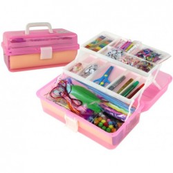 Pink Expandable Suitcase Set Artistic Creative Plastic DIY
