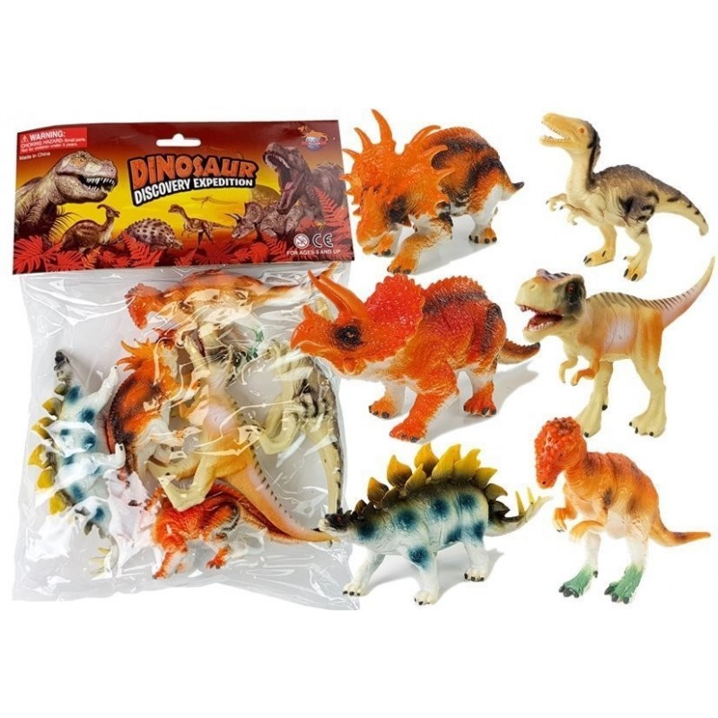 Set of Dinosaur Figurines 10 cm 6 pieces