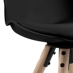 Барный стул OSLO, черное сиденье  PP+ PU