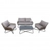 Комплект садовой мебели ANDROS стол, диван и 2 кресла, серый   серо-коричневый