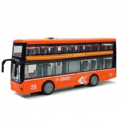 Double-decker Bus with Friction Drive Sound Lights 1:16 Orange