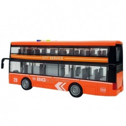 Double-decker Bus with Friction Drive Sound Lights 1:16 Orange