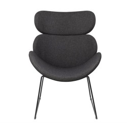 Кресло CAZAR 69x80xH90,5см, сиденье и спинка  ткань, цвет  серый, рама  чёрный металл