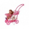 Lucy Doll Set Pregnant Baby Stroller Long Brown Hair