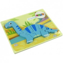 Wooden Puzzle Dinosaur Brachiosaurus Blue