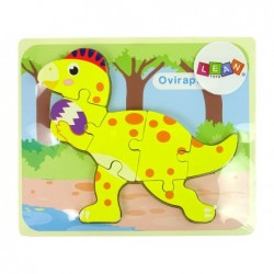 Wooden Puzzle Dinosaur Stegosaurus Yellow