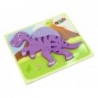 Wooden Puzzle Dinosaur Corythosaurus Pink Spinosaurus Purple
