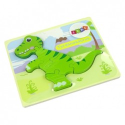 Wooden Isanosaurus Green Dinosaur Puzzle