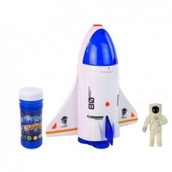 Astronaut Rocket Soap Bubble Machine White