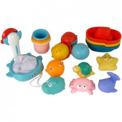 Water Animals Rubber Mesh Bathing Set  Sea creatures 17 pieces