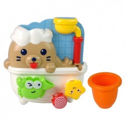 seal bath toy in bathtub