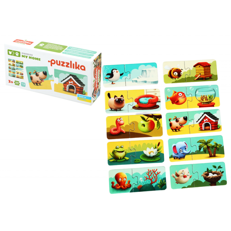 'My house' puzzle Where animals live 13074