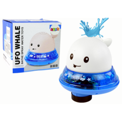 Whale Squirting Water With Stand White Bath Toy