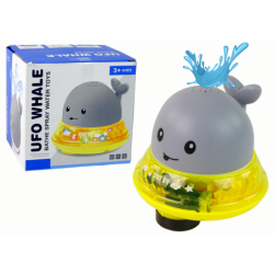 Whale Squirting Water With Stand Gray Bath Toy