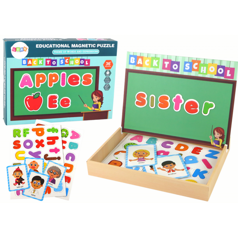 A set of educational magnetic puzzles with a multifunctional board