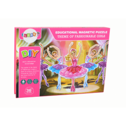 A set of educational magnetic puzzles with a Doll motif