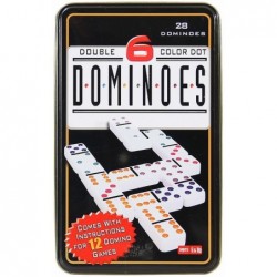 Domino Dominoes Dominos In A Metal Box  28PCS