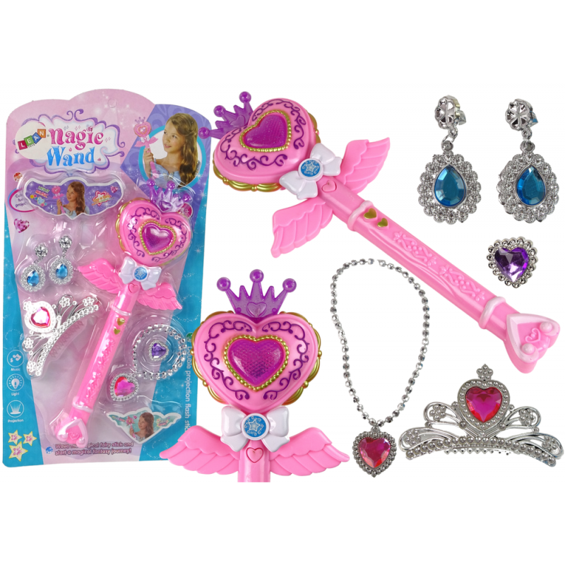 Magical Fairy Tale Princesses Set Interactive wand light sound Star projector function