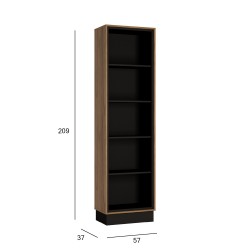 Bookcase BROLO 57x37xH209cm, oak black