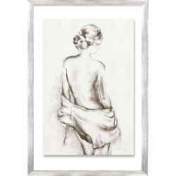 Картина с рамкой, 50х70см, женщина с шарфиком 1