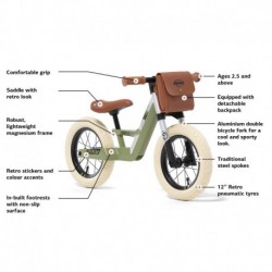 BERG Balance Bike Pusher Biky Retro Roheline