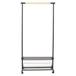 Clothes hanger trolley FOREST 80x36xH165cm, black natural