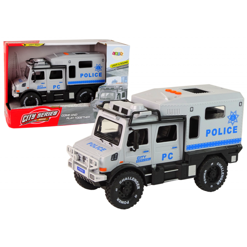 Off-Road Vehicle Police Gray Opening Door Sound Light