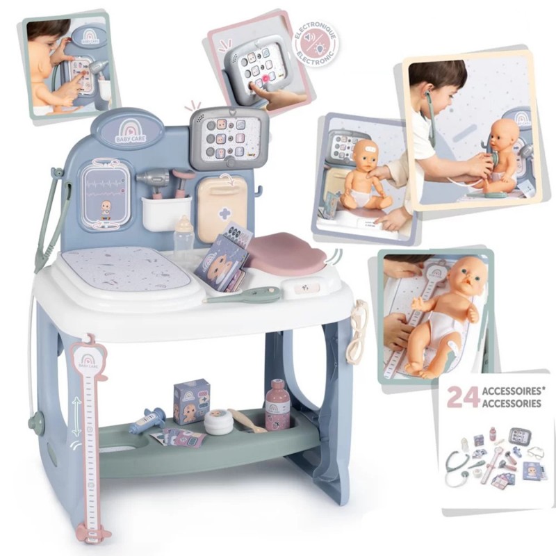 Smoby Baby Care Medical Center for Doll Care with Electronic Tablet + 24 accessories