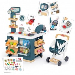 SMOBY Supermarket Store with Electronic Cash Shopping Cart and Scanner