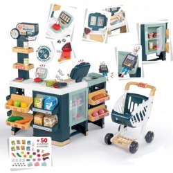 Smoby Maximarket Electronic Cash Register Cart with Scanner, Scale and Refrigerator