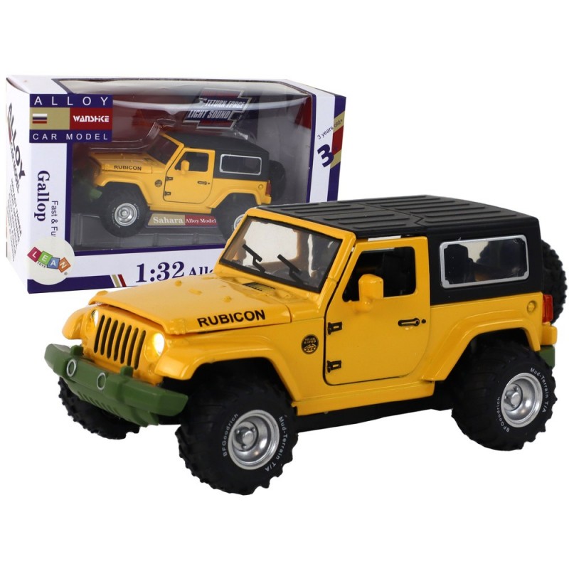 Off-Road Car Battery Powered Friction Drive Metal Yellow 1:32