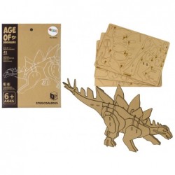 Wooden 3D Spatial Puzzle Stegosaurus Educational Assemblage 41 Pieces