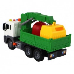 Garbage Truck With Crane Friction Drive Green 1:16