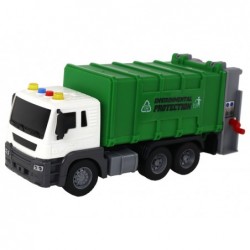 Garbage Truck With Crane Friction Drive Green 1:16