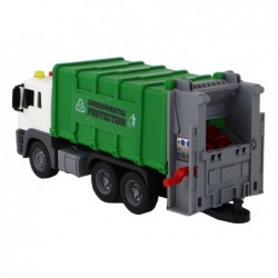 Garbage Truck With Crane Friction Drive Green 1:16