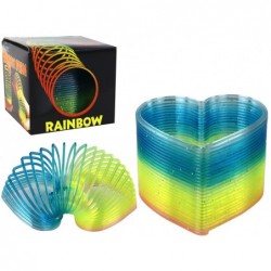 Iconic Rainbow Spring Heart Glitter Calming Gadget 6CM